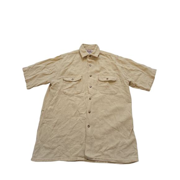 Banana Republic Button Up Short Sleeve Double Pockets Yellow 1980 Vintage Medium - Picture 3 of 14